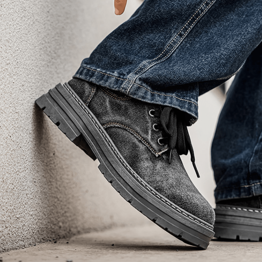 The Maverick Denim Boot - Black - 5.5