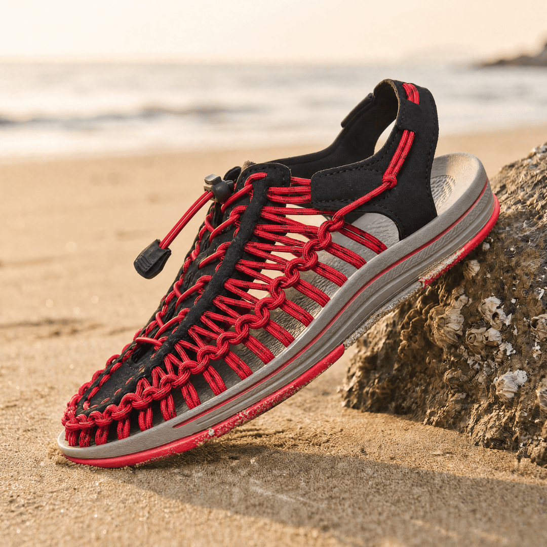 The Paracord Sandal - Black / Red - 5