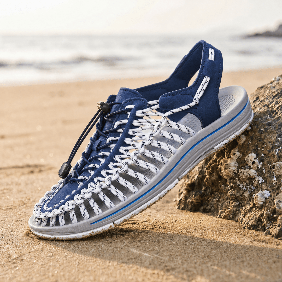 The Paracord Sandal - White / Navy - 5