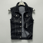 The Rawcut Denim Vest - Black - XS