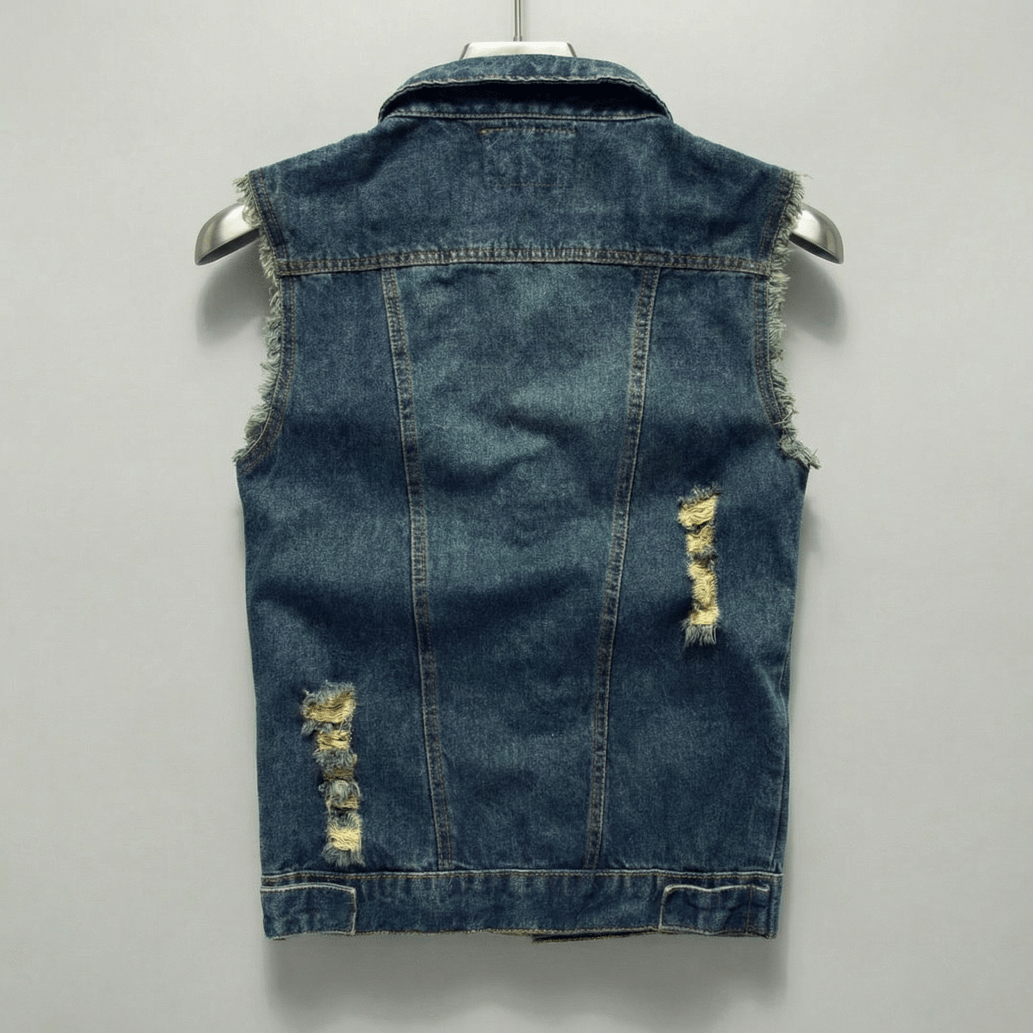 The Rawcut Denim Vest - Dark Wash - XS