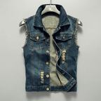 The Rawcut Denim Vest - Dark Wash - XS