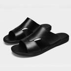 The Riviera Leather Slide - Black - 5.5