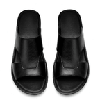 The Riviera Leather Slide - Black - 5.5