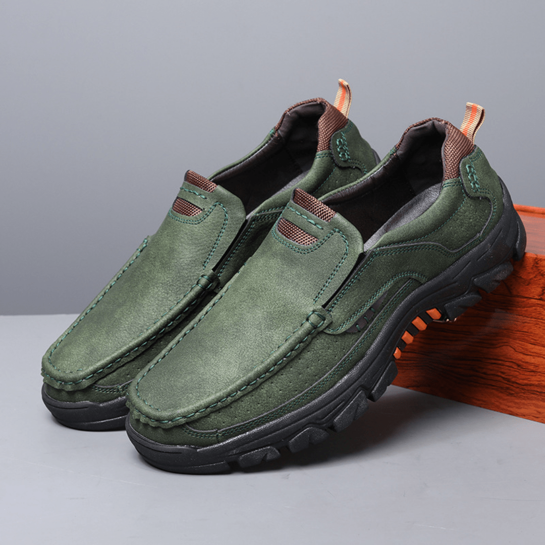 The Roamer Leather Slip - On - Green - 5.5