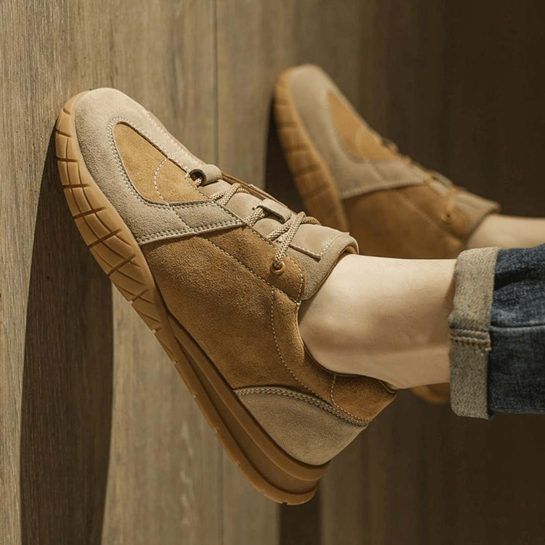 The Ruxton Leather Trainer - Khaki - 6