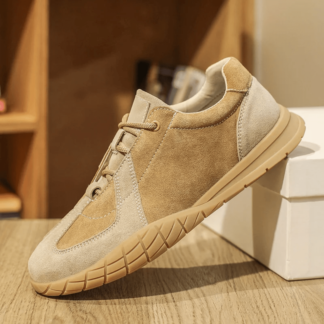 The Ruxton Leather Trainer - Khaki - 6