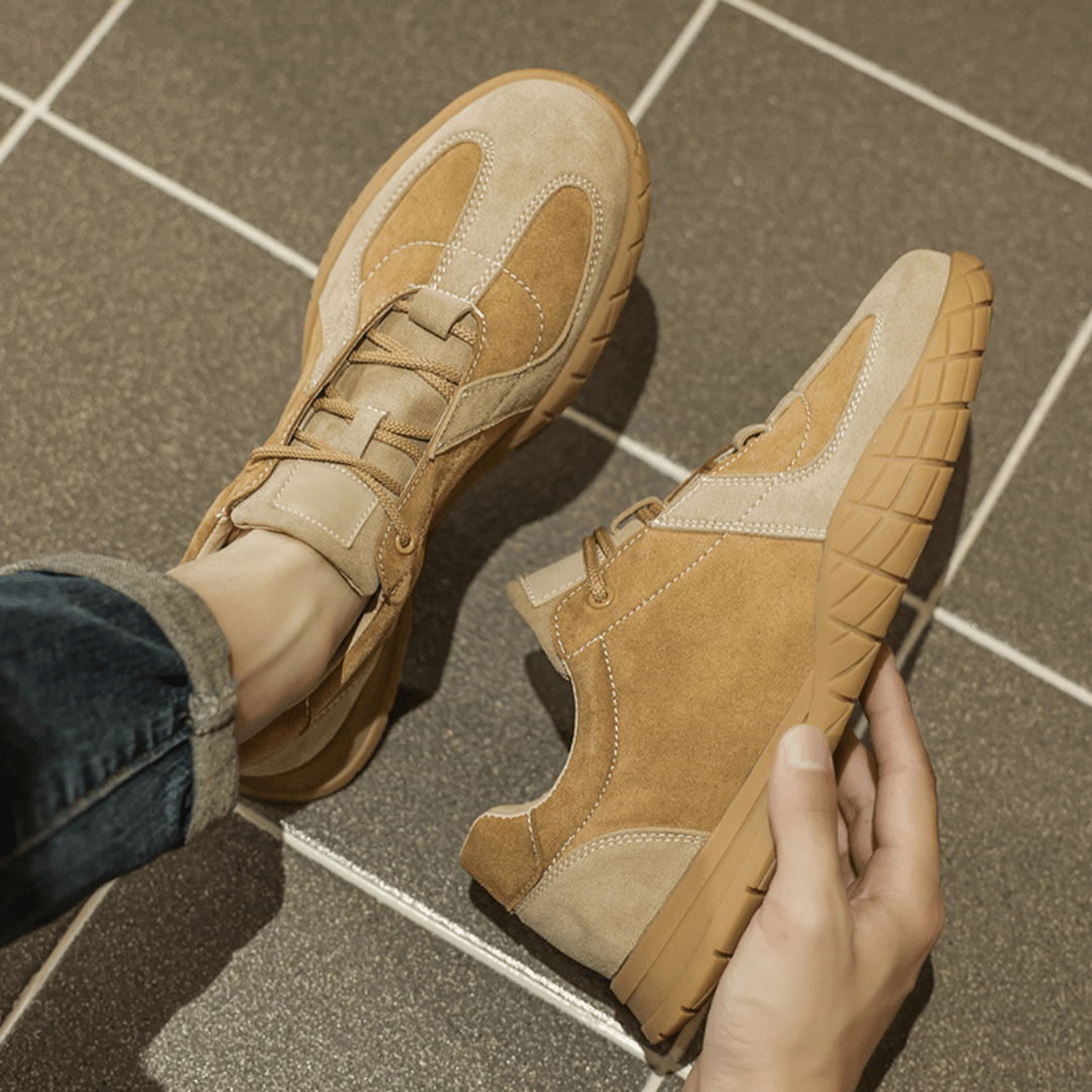 The Ruxton Leather Trainer - Khaki - 6