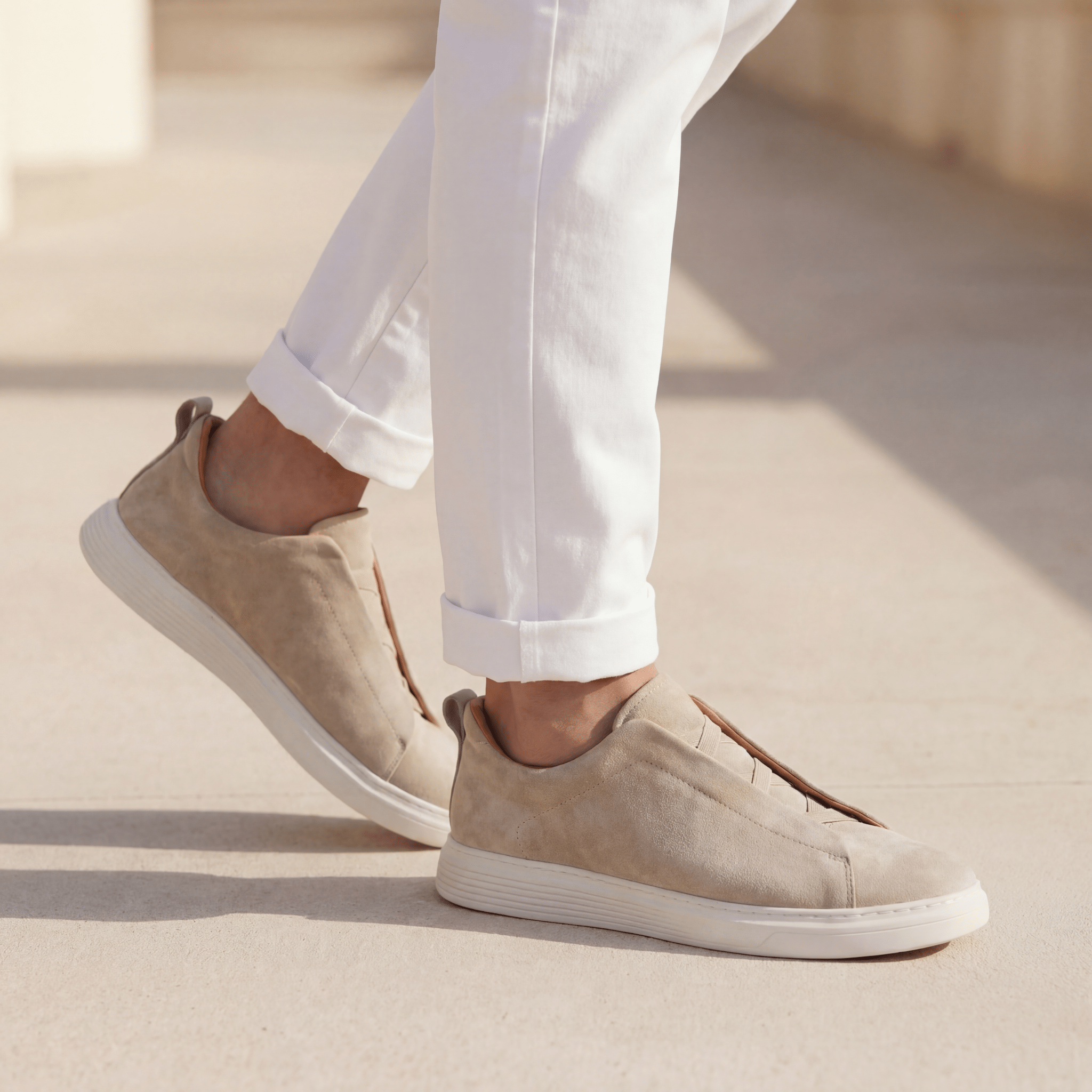 The Sinclair Suede Slip - On - Beige - 5.5