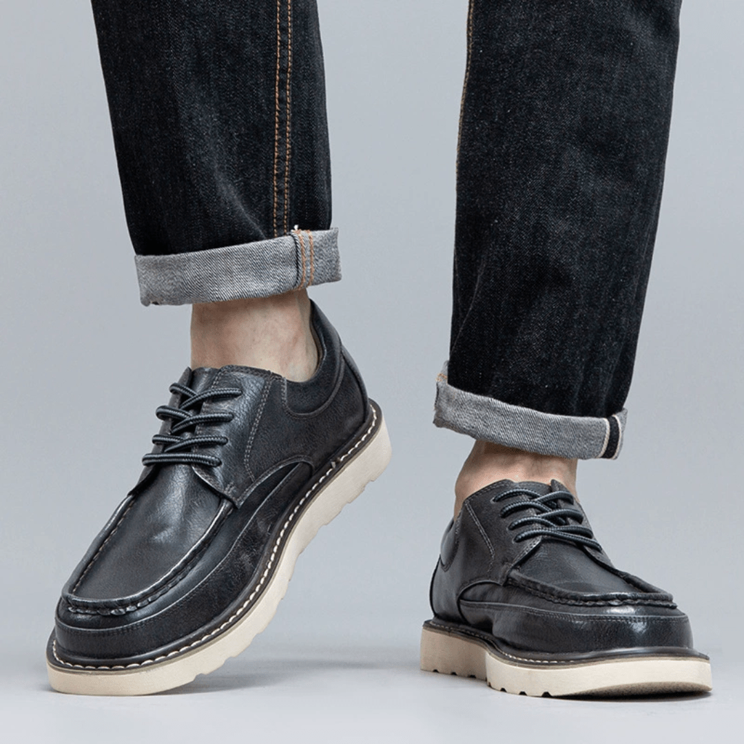 The Weston Leather Moc - Toe - Grey - 5.5