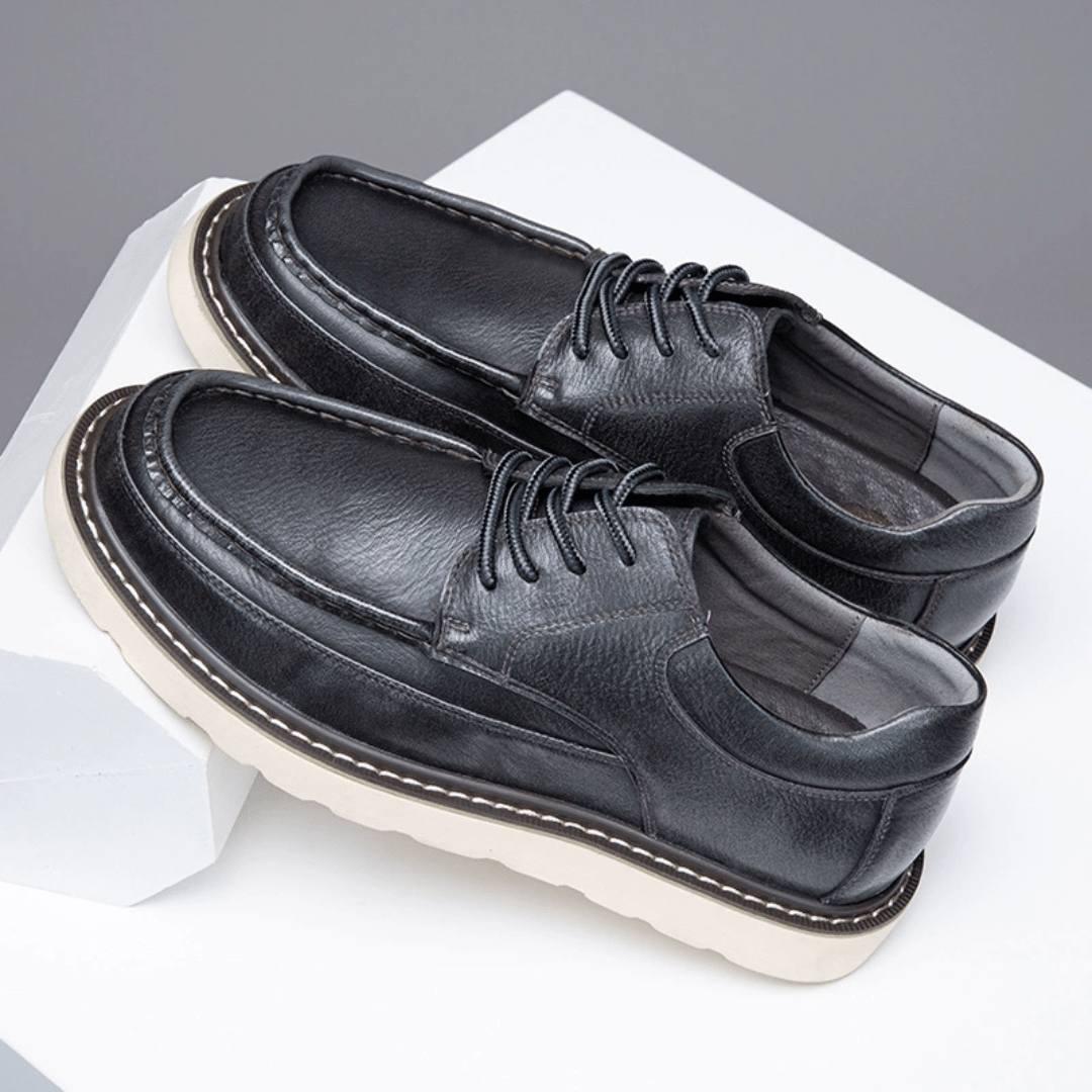 The Weston Leather Moc - Toe - Grey - 5.5