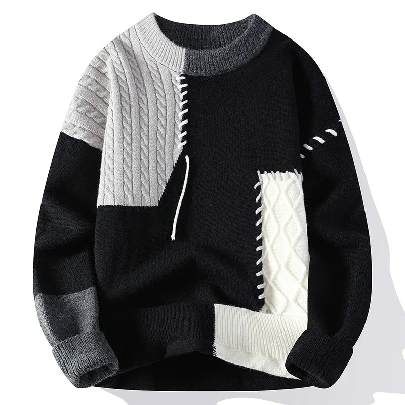 Wyatt Cable - Block Wool Sweater - Greyson Vale